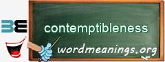 WordMeaning blackboard for contemptibleness